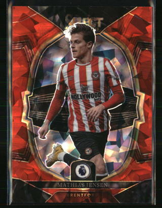 Mathias Jensen 2022 Panini Select Premier League Red Ice #19 Football Card