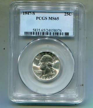 1947 S Washington Quarter-PCGS MS65