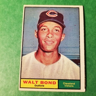 1961 - TOPPS EXMT - NRMT BASEBALL - CARD  NO. 334 - WALT BOND - INDIANS