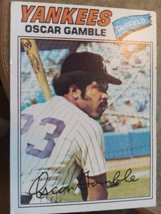 1977 TOPPS OSCAR GAMBLE NEW YORK YANKEES BASEBALL CARD# 505