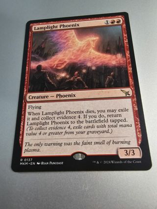 Magic the gathering mtg Lamplight Phoenix rare card Murder Karlov Manor