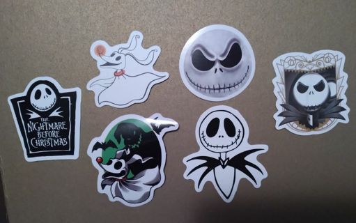 6 Nightmare before Christmas Stickers "Oh Babe, Jack"