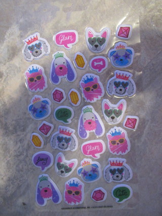 Fun new stickers.  SUPER Colorful PUFFY PUPS, CATS & JEWELS Decorative stickers ~~So cute!!