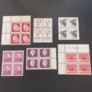 Canada MNH Vintage Stamp Blocks selection 