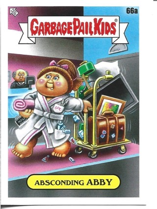 Brand New 2021 Topps Garbage Pail Kids Absconding Abby Sticker From the Go On Vacation Set