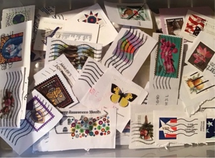 25+ random canceled stamps