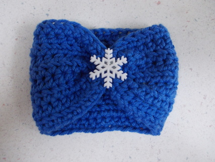 Handmade Crocheted Coffee Cup Cozy with Snowflake