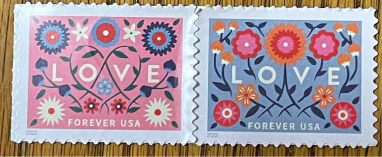 2 LOVE Forever Stamps Free Shipping 