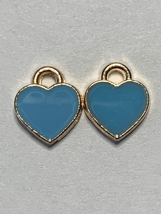 ♥♥MINI HEART CHARMS~#2~LIGHT BLUE~FREE SHIPPING♥♥