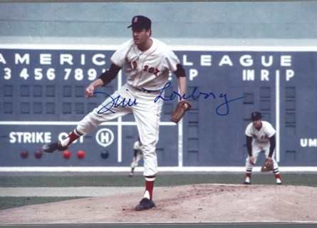 JIM LONBORG SIGNED 4X6 PHOTO + CY YOUNG 67 BOSTON RED SOX LEGEND