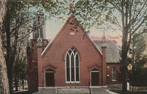 Vintage Used Postcard: d: 1914 Methodist Church Maguoketa, IA