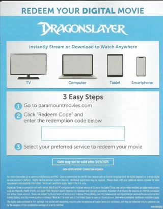 Dragonslayer-Blu-Ray Code