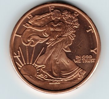 Walking Liberty Copper Bullion 1 oz .999 Fine Coin