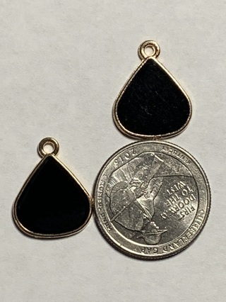 BLACK ENAMEL CHARMS~#5~SET OF 2~FREE SHIPPING!