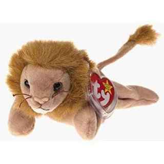 new with plastic ty tag=rory the lion beanie baby=10"