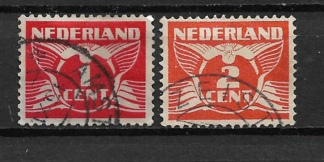 1924 Netherlands Sc142-3 1c & 2c Gull used