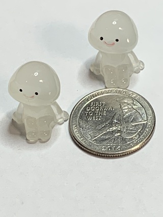 HALLOWEEN DECOR~#7~MINI GHOSTS~SET OF 2 GHOSTS~GLOW IN THE DARK~FREE SHIPPING!