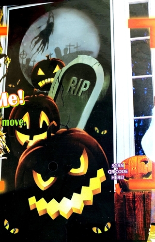 HALLOWEEN DOOR COVER DECORATION 30 INCH X 60 INCH USE YOUR OWN TAPE TO SECURE TO DOOR STYLE 2