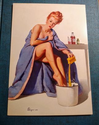 Vintage Looking Pinup Girl Postcard - Unused - Paper Craft - Scrapbook- Junk Journal Supplies