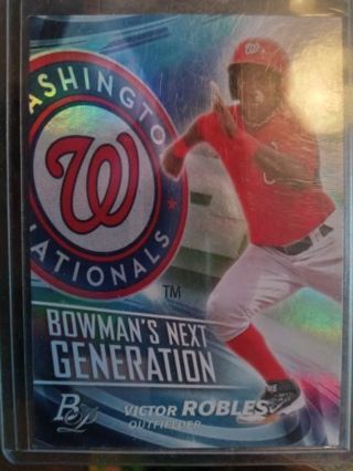 2017 BOWMAN PLATINUM NEXT GENERATION ROOKIE VICTOR ROBLES WASHINGTON NATIONALS BASEBALL CARD#BNG-VR