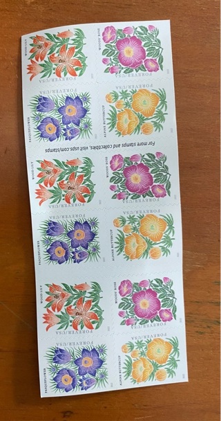 20 forever stamps , flowers forever stamps sheet 