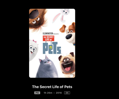 The Secret Life of Pets UHD Digital Movie Code