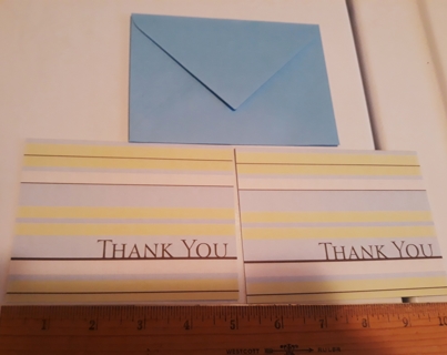 2 Hallmark Thank You Cards (with Envelopes)