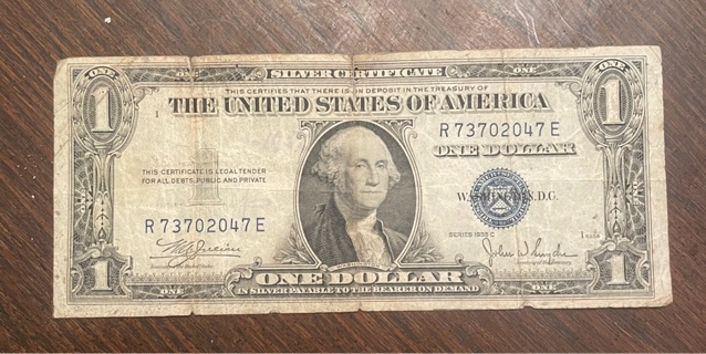 1935 C Blue Seal $1 Dollar Silver Certificate 