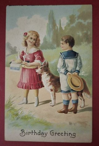 One Used Vintage Birthday Greeting Postcard