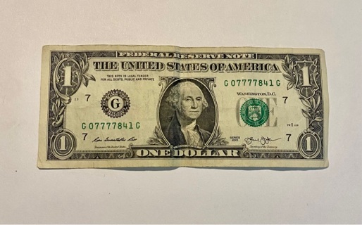 One Dollar Fancy Serial Number!