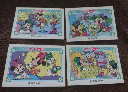 4 Minnie N Me trading card lot Minnie Daisy duck, Impel, Clarabell cow