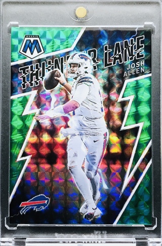 Josh Allen - 2022 Panini Mosaic Thunder Lane Mosaic Green #19 - Buffalo Bills [AA041]