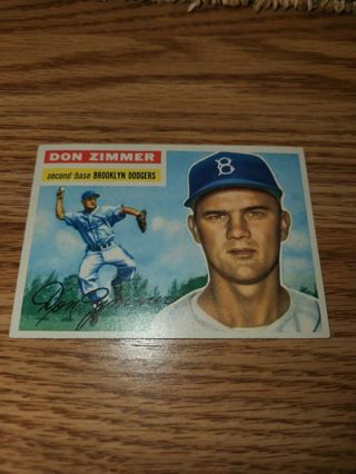 1956 Topps Baseball Don Zimmer #99 Brooklyn Dodgers, EXMT condition,Free shipping!