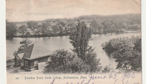 Vintage Used Postcard: u: 1906 Paradise Pond, Smith College, Northampton, MA