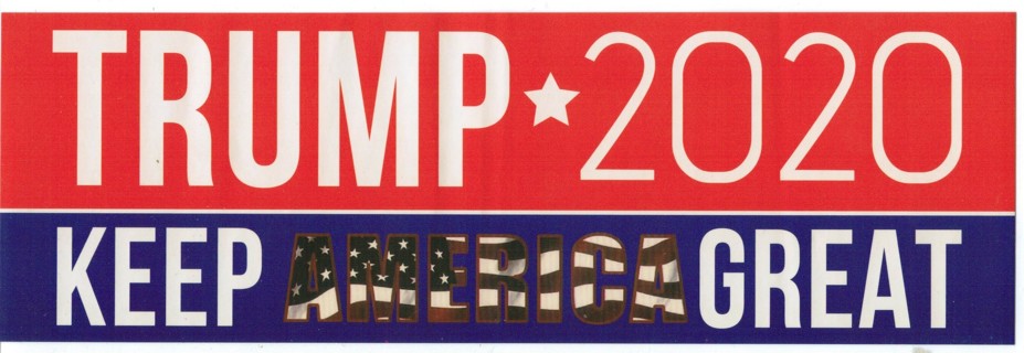TRUMP 2020 - KEEP AMERICA GREAT BUMPER STICKER.