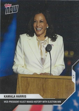 2020-21 Topps Now Election #11 Kamala Harris Vice-President-Elect Makes History with Election Win