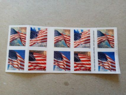 10- FOREVER US POSTAGE STAMPS... US FLAG. FREEDOM