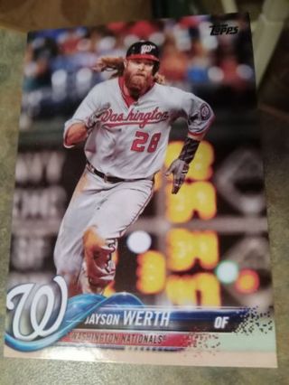 2018 TOPPS JAYSON WERTH WASHINGTON NATIONALS BASEBALL CARD# 28