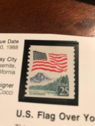 US 2280 Flag over Yosemite 25c coil single MNH 1988