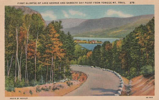 Vintage Unused Postcard: c: Lake George & Sabbath Day Point