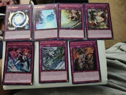 7 mint condition Ultra Rare Holo Yugioh trap cards