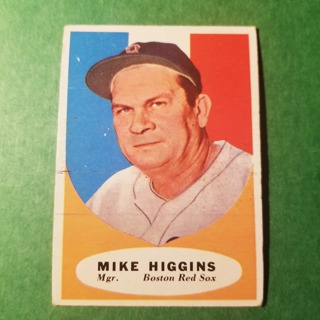 1961 - TOPPS EXMT - NRMT BASEBALL - CARD NO. 221 - MIKE HIGGINS MGR - RED SOX