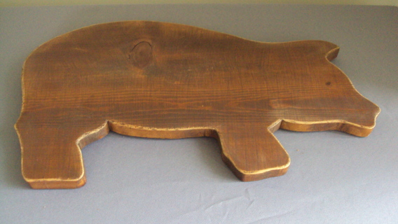 Vintage Pig Cutting Board Wood