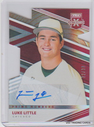 Luke Little, 2020 Panini Elite Extra AUTOGRAPHED Die-Cut Card #124, Chicago Cubs, 22/32, (LBB)
