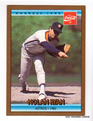 Nolan Ryan, 1992 Leaf Coka-Cola Card ##17 of26, Houston Astros, HOFr, (LB4)