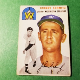 1954 - TOPPS BASEBALL CARD NO. 33 - JOHNNY SCHMIDT- SENATORS