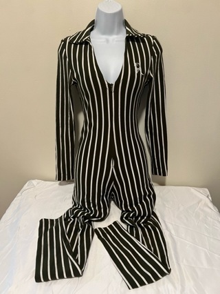 So Real Stripe Fitted Jumpsuit Medium