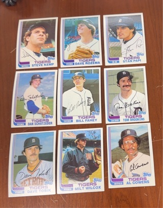 1982 Topps baseball lot Tigers