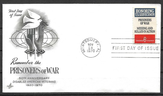 1972 Sc1422 Remember the Prisoner of War FDC