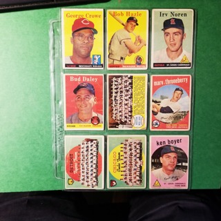 9 - LOT - 1959/58 TOPPS BASEBALL CARD  LOW GRADE FILLERS.